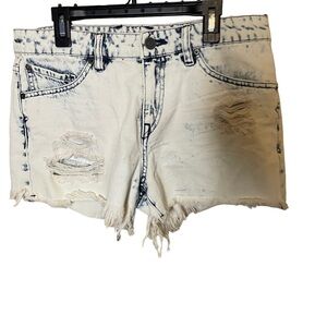 VOLCOM Distressed White Denim Shorts
